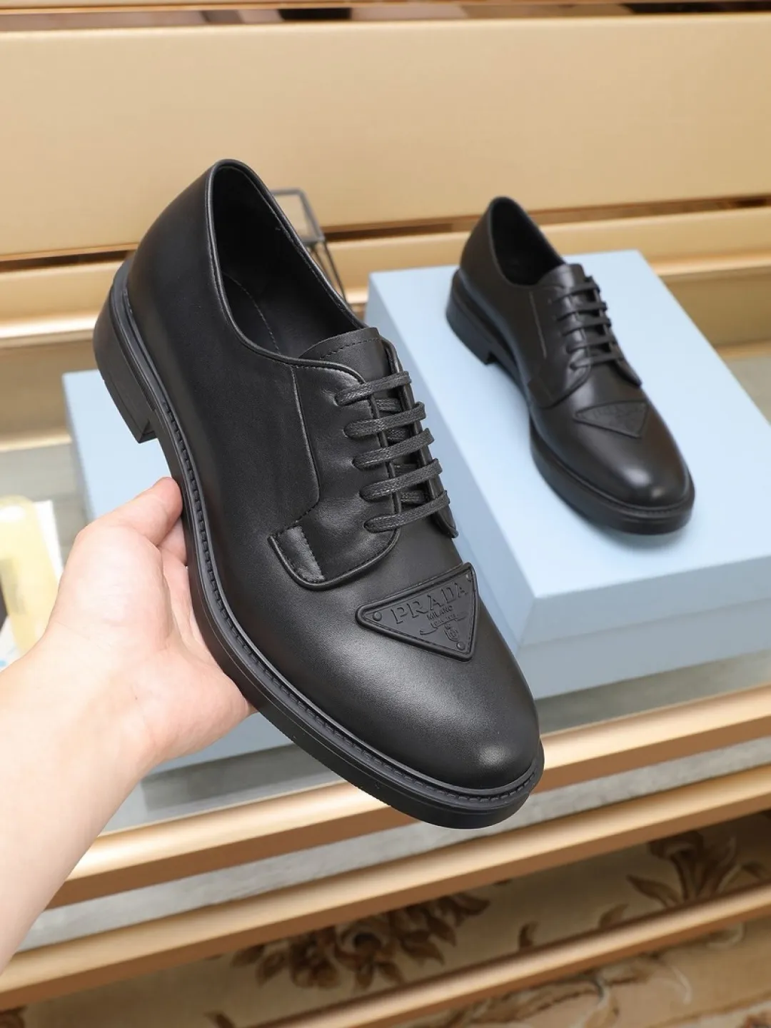 P640💰🔥《PRADA》👏Latest • High-end top brand luxury ~ purchasing agency, top quality. New fashionable business men's shoes🔜The uppers are made of original open-edge beaded cowhide➕cowhide·lining, with fine workmanship. The original stylish and soft combination wear-resistant and non-slip outsole is light and comfortable on the feet. The real thing looks better in real life. Size: 38/45